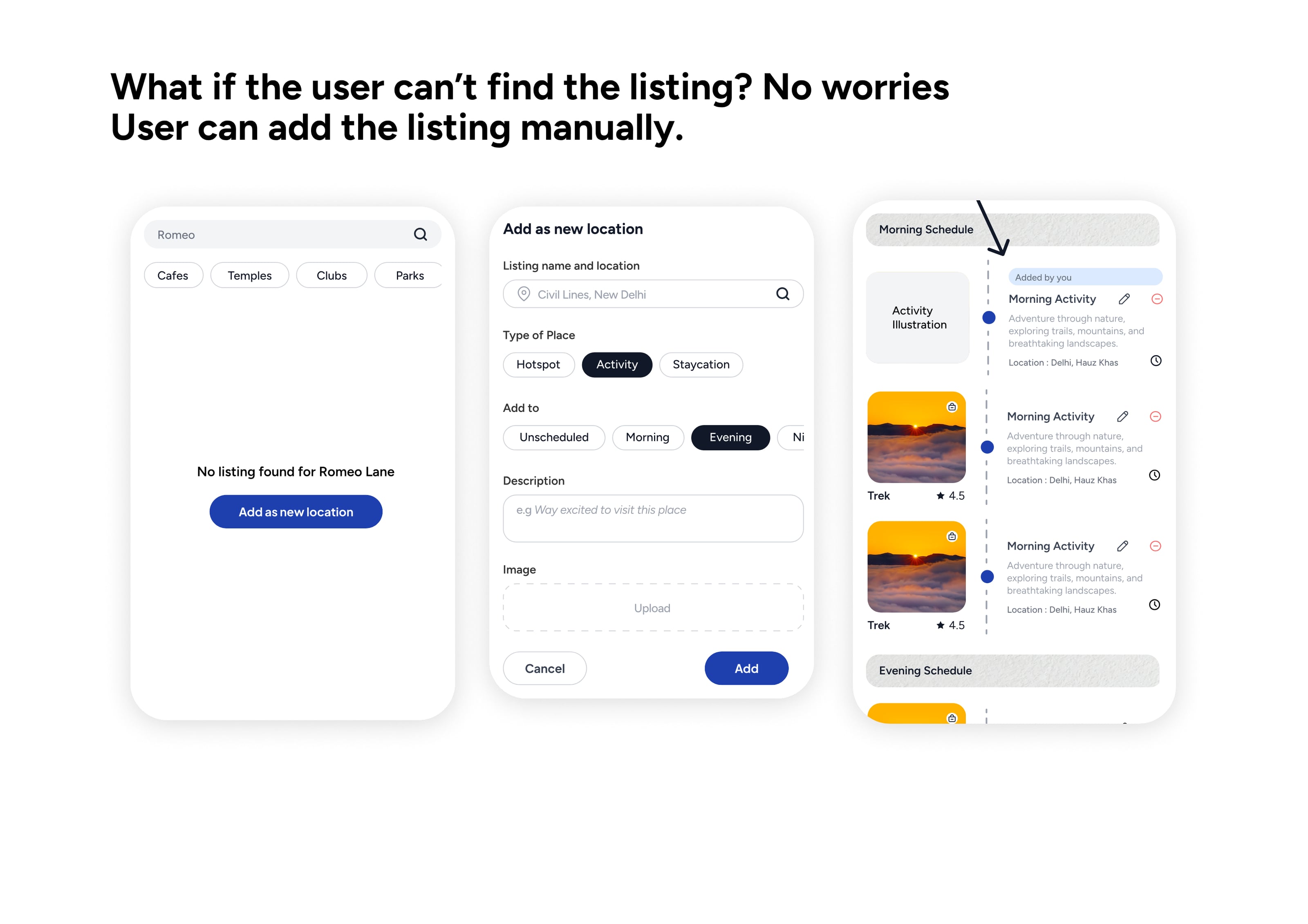 Explure case study — adding a listing manually, edge case