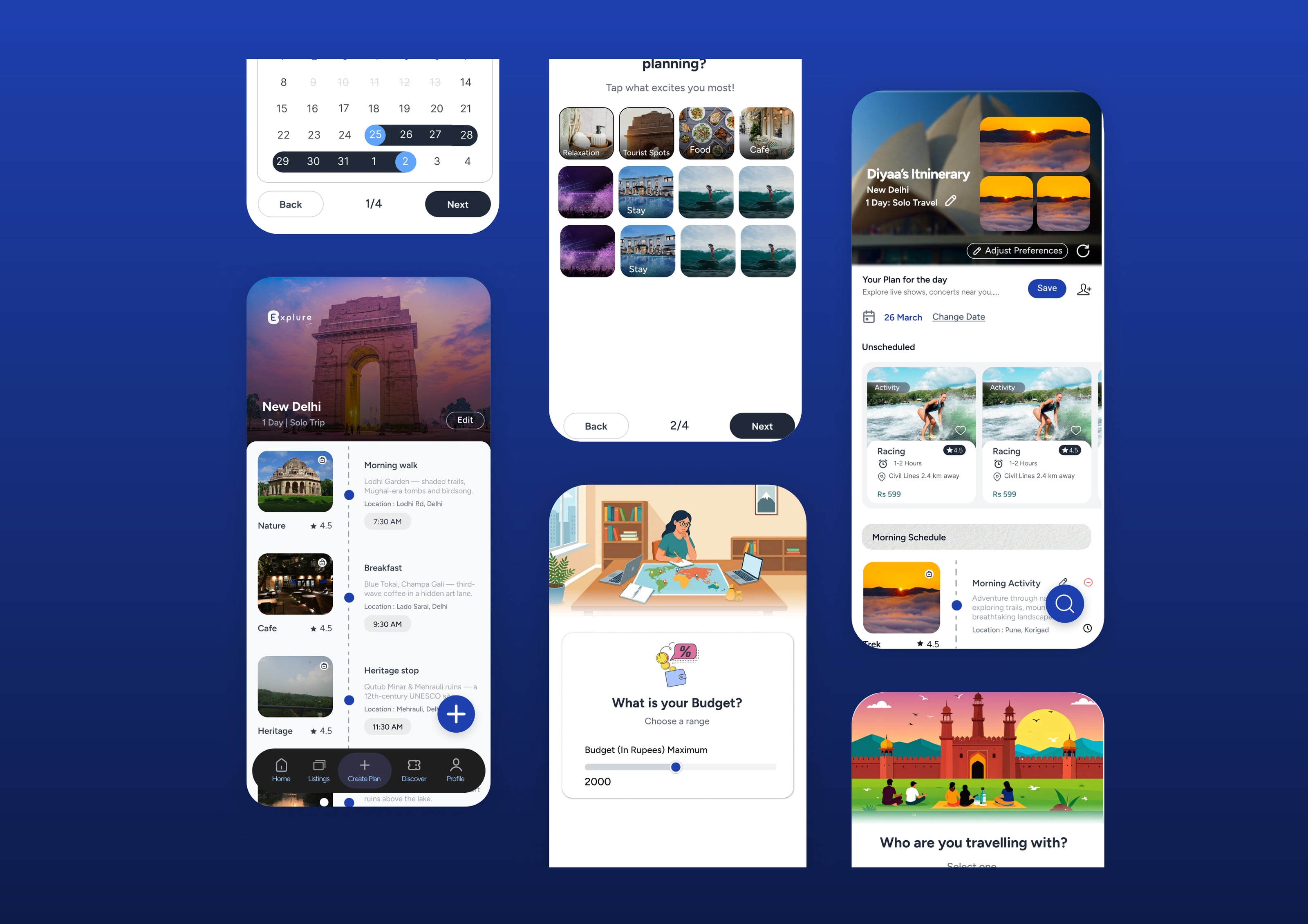 Explure case study — screen collage