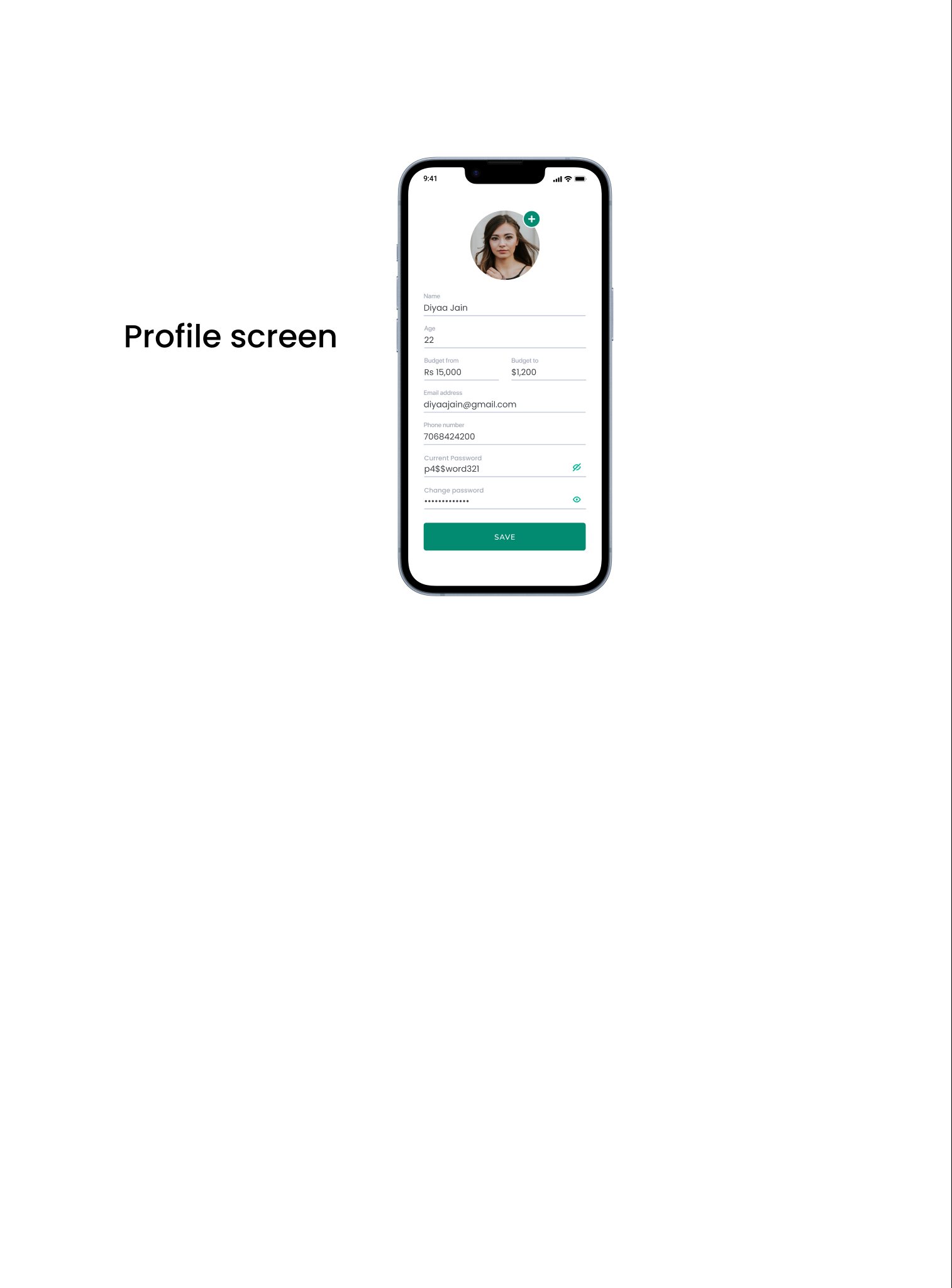 RoomHive case study — profile screen